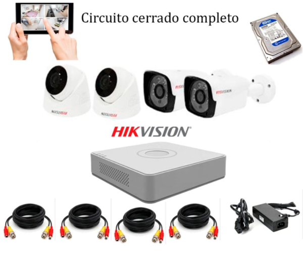 Kit de 4 Cámaras de Seguridad Hikvision